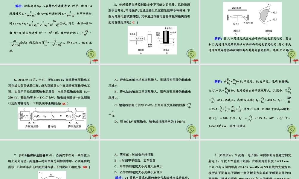 -高考物理二轮复习 选择题提速练课件15-人教版高三全册物理课件