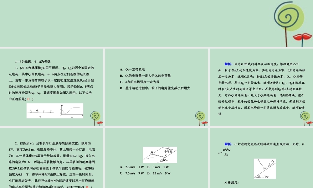 -高考物理二轮复习 选择题提速练课件4-人教版高三全册物理课件