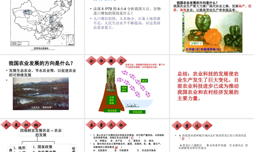 -八年级地理上册 4.1 因地制宜发展农业（第2时）课件 （新版）商务星球版-（新版）商务星球版初中八年级上册地理课件