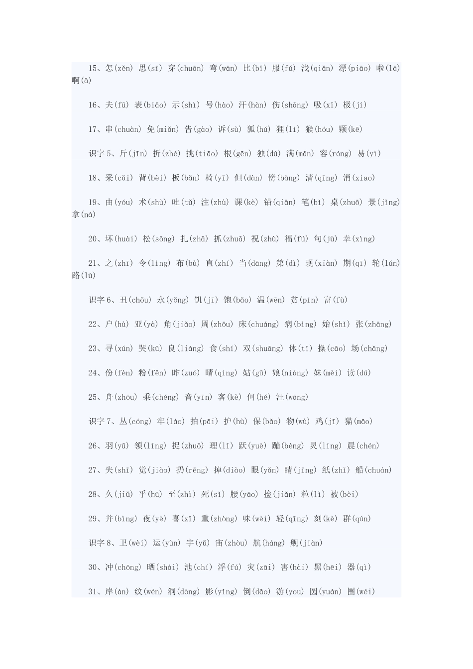 二年级上册生字：350个_第2页