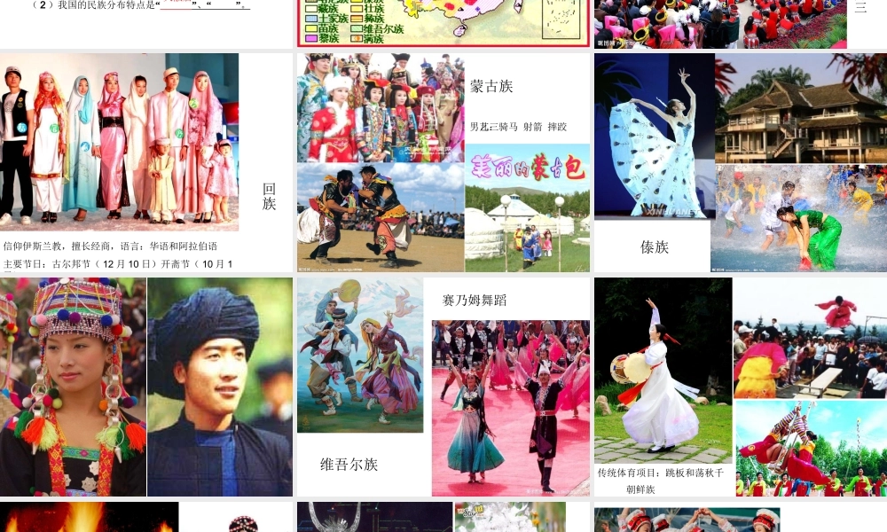 -八年级地理上册 第1章 第3节 多民族的大家庭课件 （新版）商务星球版-（新版）商务星球版初中八年级上册地理课件