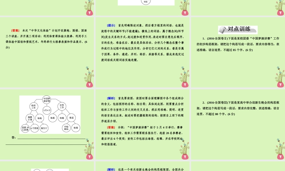 -高考语文二轮复习 高考第三大题 语言文字运用 21 图文转换课件-人教版高三全册语文课件