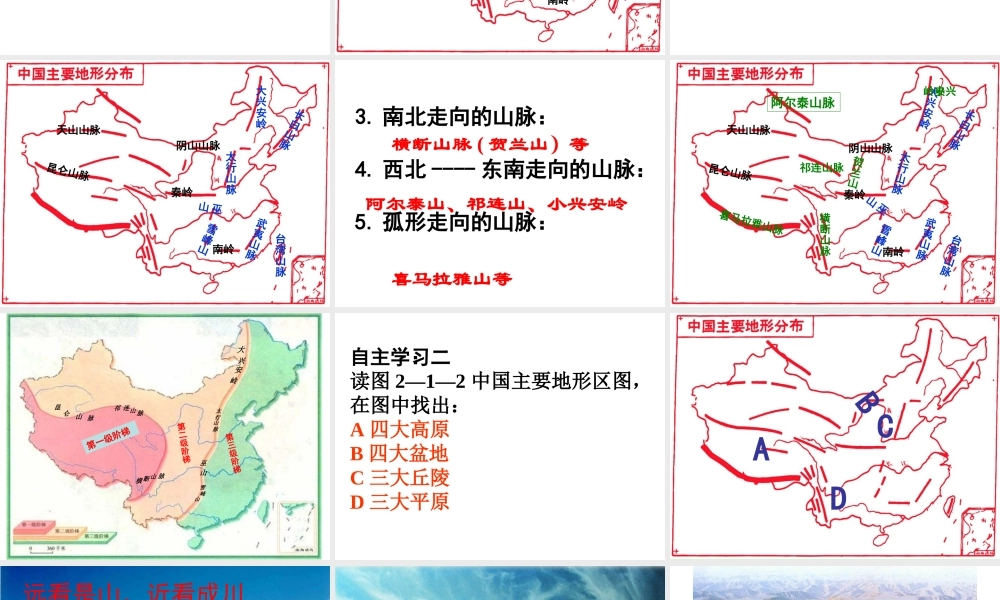 -八年级地理上册 第2章 第1节地形地势特征（第2课时）课件 （新版）商务星球版-（新版）商务星球版初中八年级上册地理课件