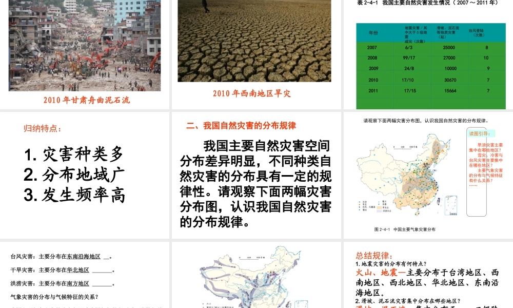 -八年级地理上册 第2章 活动课  认识我国的自然灾害课件 （新版）商务星球版-（新版）商务星球版初中八年级上册地理课件