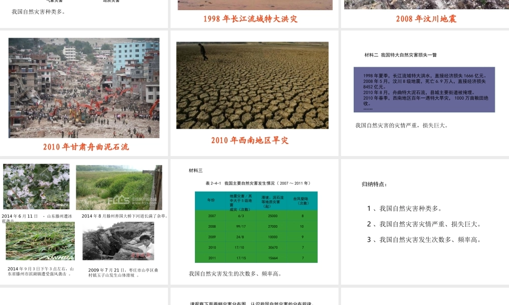 -八年级地理上册 第2章 活动课 认识我国的自然灾害课件 （新版）商务星球版-（新版）商务星球版初中八年级上册地理课件