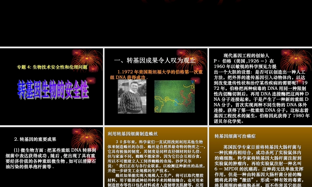 08年江苏生物4.1转基因生物的安全性 PPT 人教版选修3