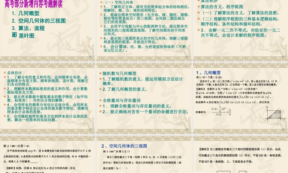 09数学高考内容分析与复习建议(王晓明) 