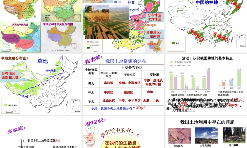 -八年级地理上册 第3章第1节 合理利用土地资源课件 （新版）商务星球版-人教版初中八年级全册地理课件