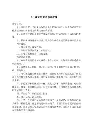 难忘的童话故事形象