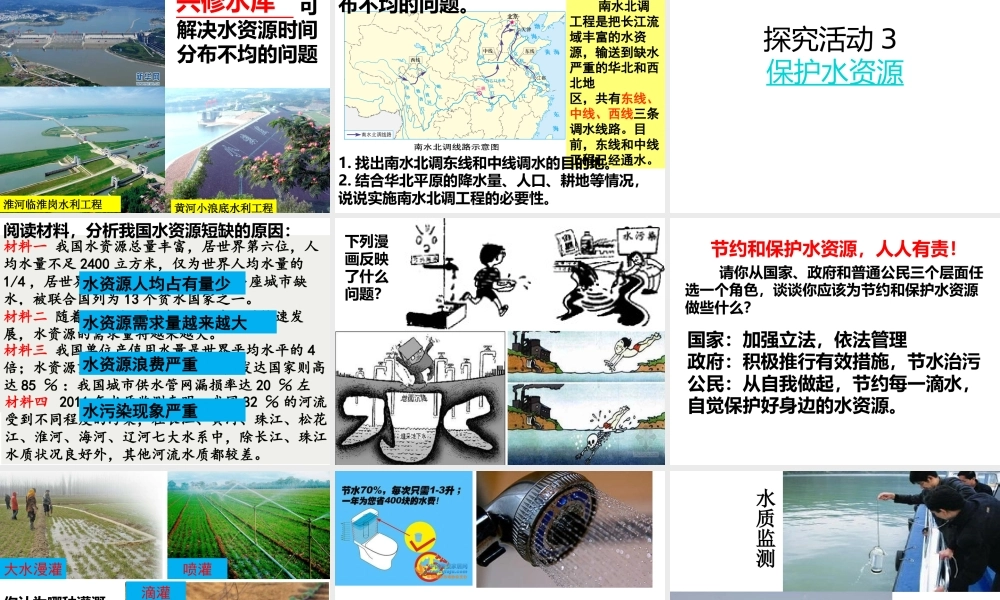 -八年级地理上册 第3章第2节节约与保护水资源课件 （新版）商务星球版-（新版）商务星球版初中八年级上册地理课件