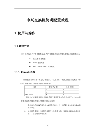 科技技术公司中兴交换机简明配置教程