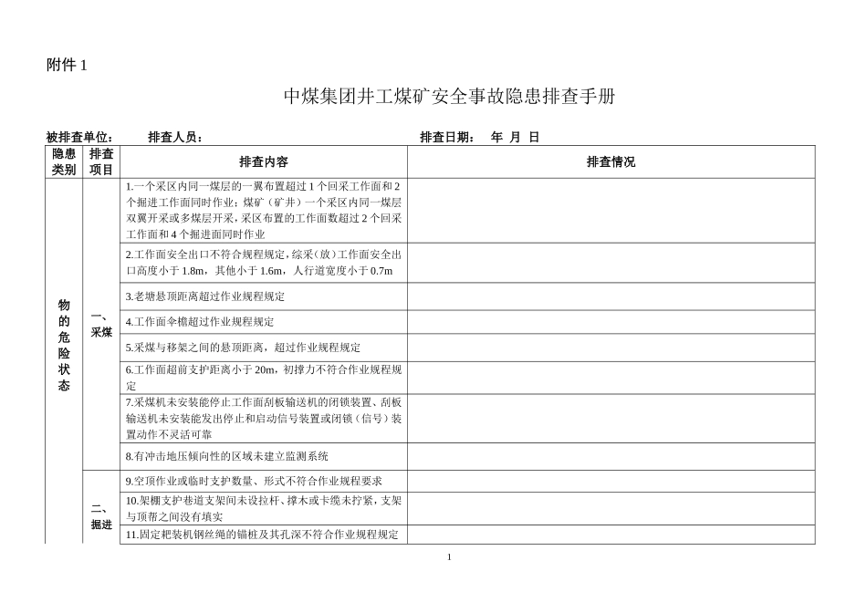 煤矿安全事故隐患排查手册_第1页