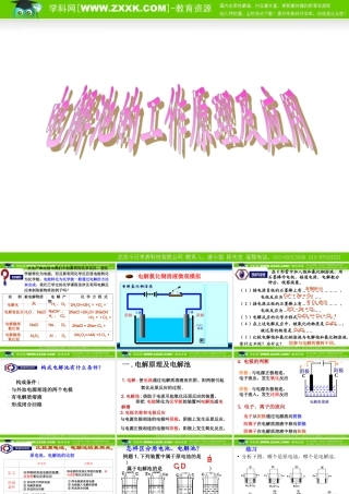 1.2.2《电解池原理与应用》课件（苏教版选修4）