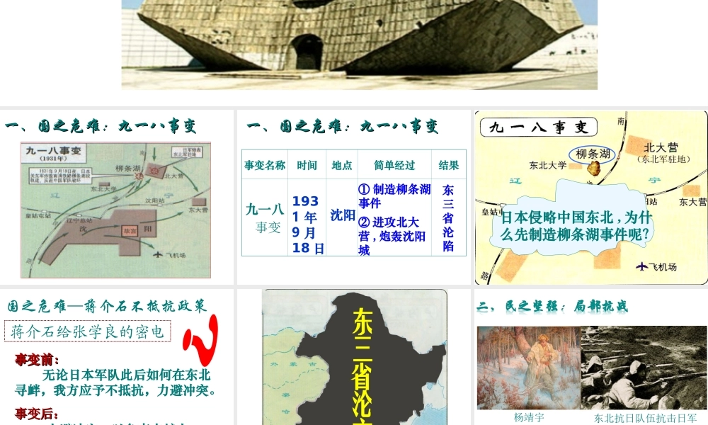 -八年级历史上册 第14课 难忘九一八课件 新人教版-新人教版初中八年级上册历史课件