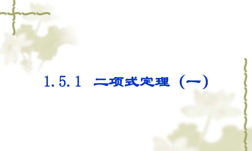 1.5.1二项式定理1