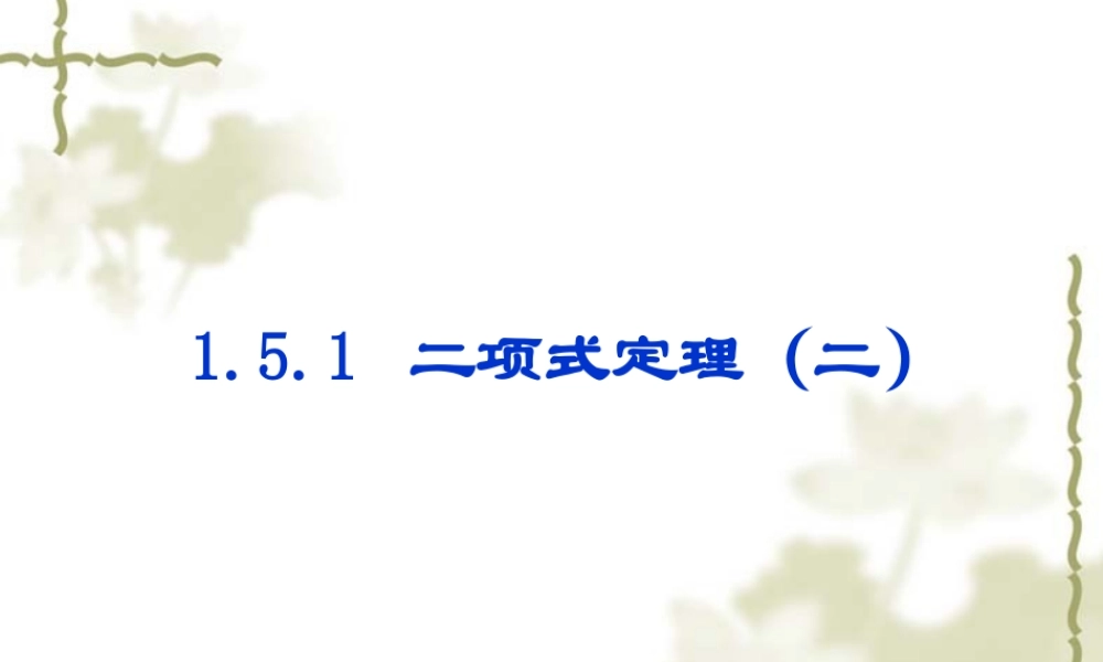 1.5.1二项式定理2