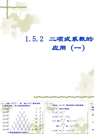 1.5.2二项式系数的性质及应用1