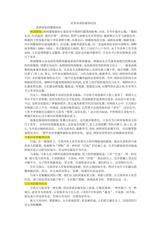 世界各国的服饰民俗