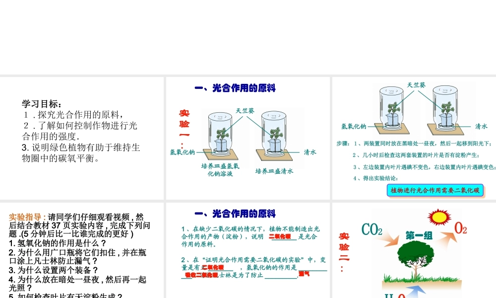 -八年级生物上册 3.3.2 光合作用的原料课件 （新版）冀教版-（新版）冀教版初中八年级上册生物课件