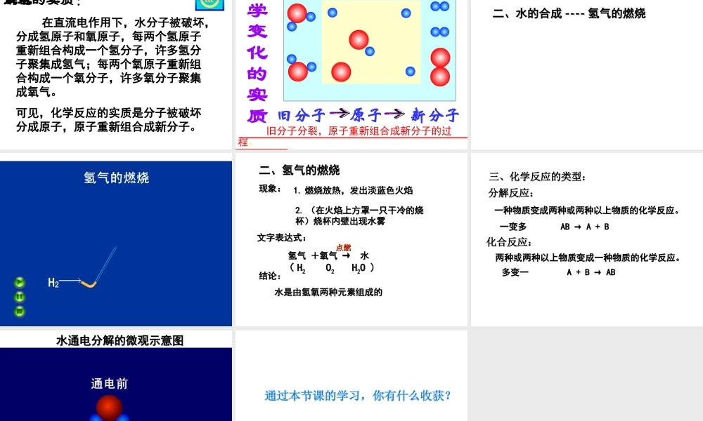 2012年秋九年级化学 第二单元 第二节 水分子的变化课件 鲁教版