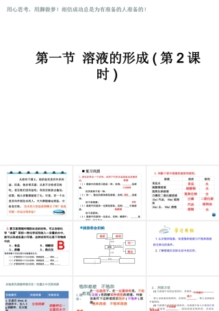 2012年秋九年级化学 第三单元 第一节 溶液的形成（第二课时）课件 鲁教版