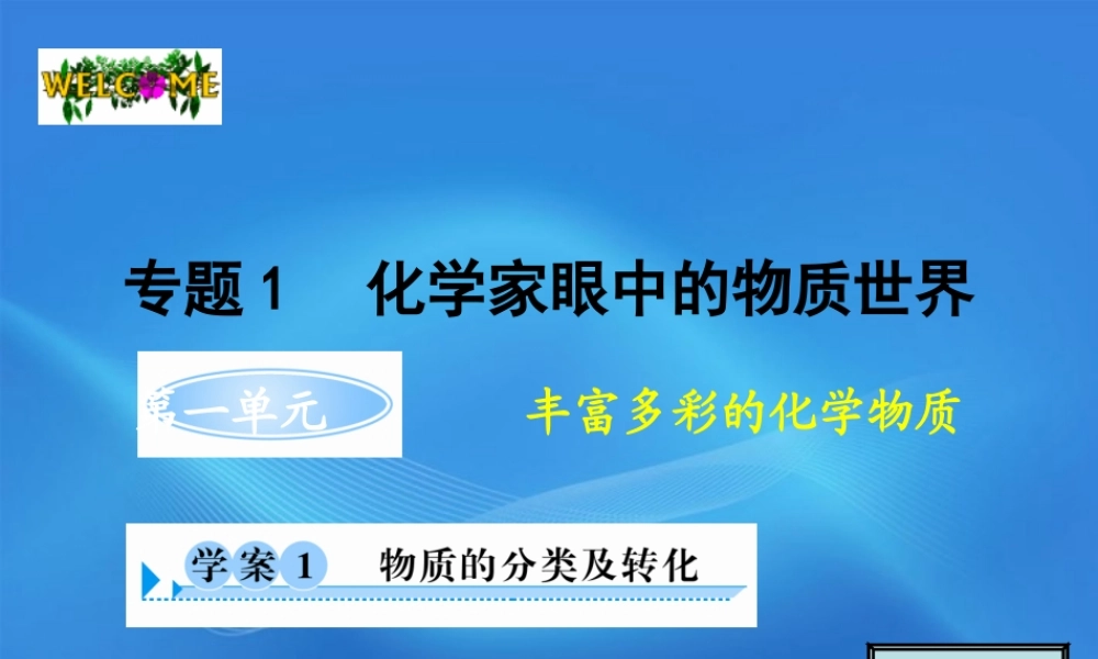 11-12学年高中化学 1.1.1 物质的分类与转化学案（PPT） 苏教版必修1