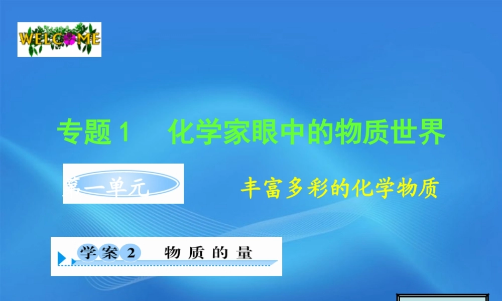 11-12学年高中化学 1.1.2 物质的量学案（PPT） 苏教版必修1