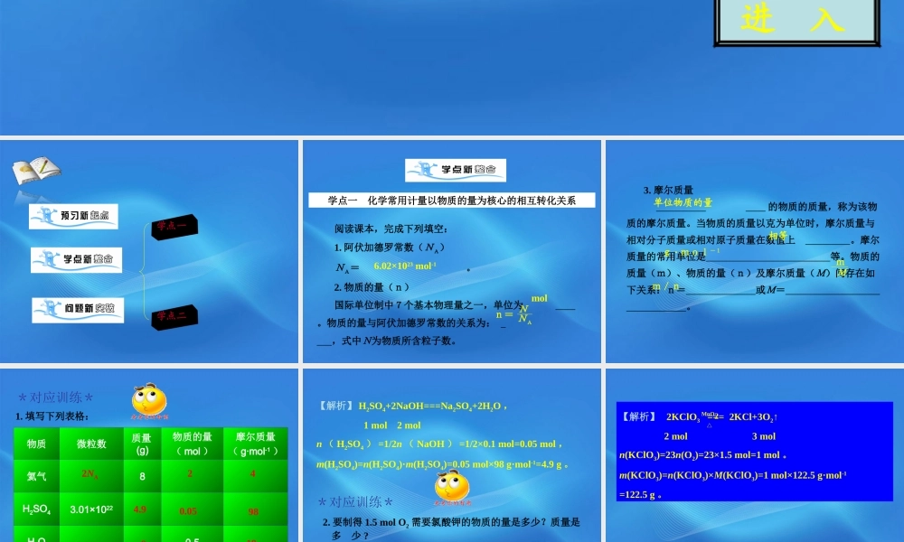 11-12学年高中化学 1.1.2 物质的量学案（PPT） 苏教版必修1