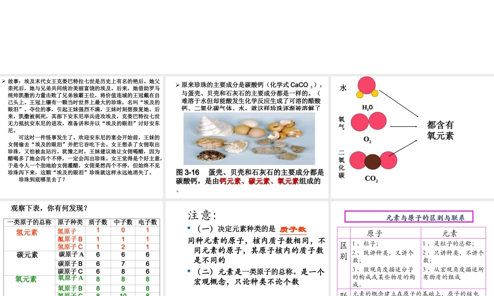 2012年秋九年级化学上册 第三单元 物质构成的奥秘 课题3《元素》（第一课时）课件 新人教版