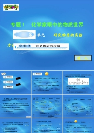 11-12学年高中化学 1.2.2 常见物质的检验学案（PPT） 苏教版必修1
