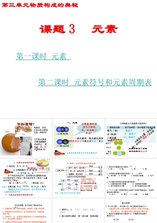 2012年秋九年级化学上册 第三单元 物质构成的奥秘 课题3元素课件 新人教版