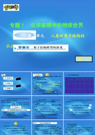 11-12学年高中化学 1.3.1 原子结构模型的演变学案（PPT） 苏教版必修1