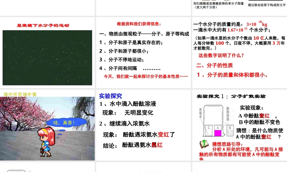 2012年秋九年级化学上册 分子和原子课件 新人教版