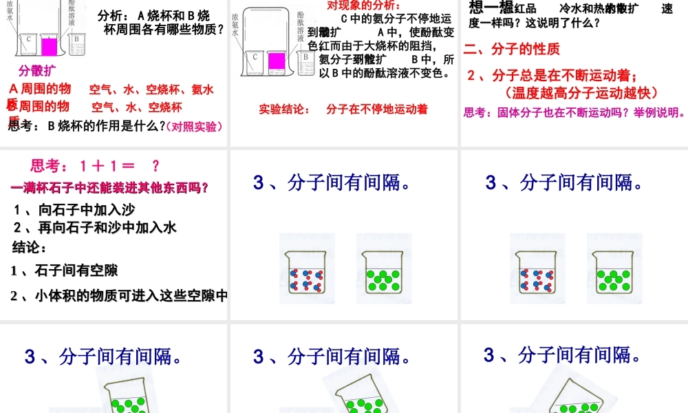 2012年秋九年级化学上册 分子和原子课件 新人教版