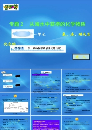 11-12学年高中化学 2.1.2 溴、碘的提取及氧化还原反应学案（PPT） 苏教版必修1