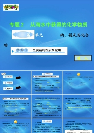 11-12学年高中化学 2.2.1 金属钠的性质及应用学案（PPT） 苏教版必修1