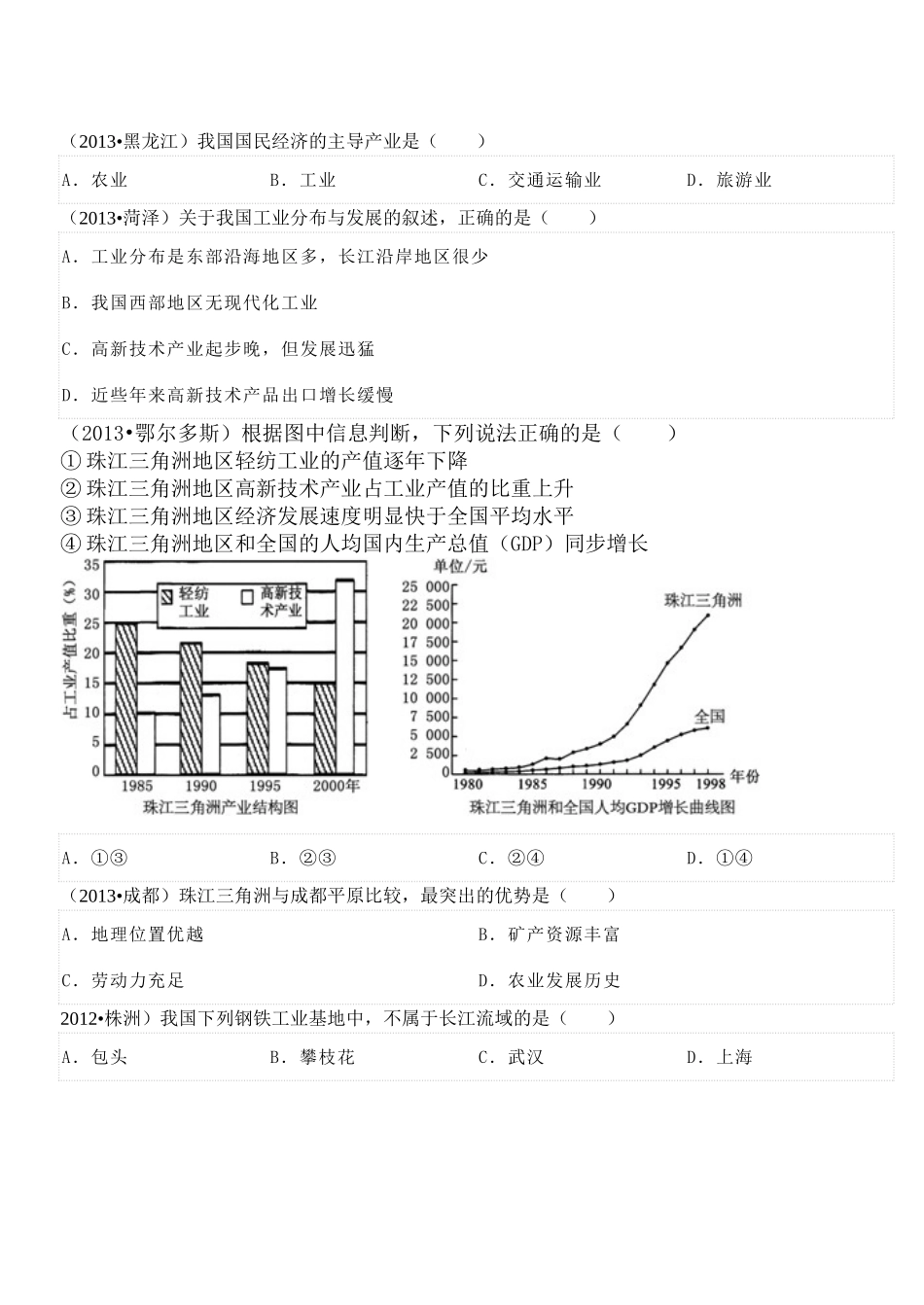 中国工业练习题_第2页
