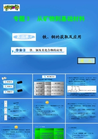 11-12学年高中化学 3.2.2 铁、铜及其化合物的应用学案（PPT） 苏教版必修1