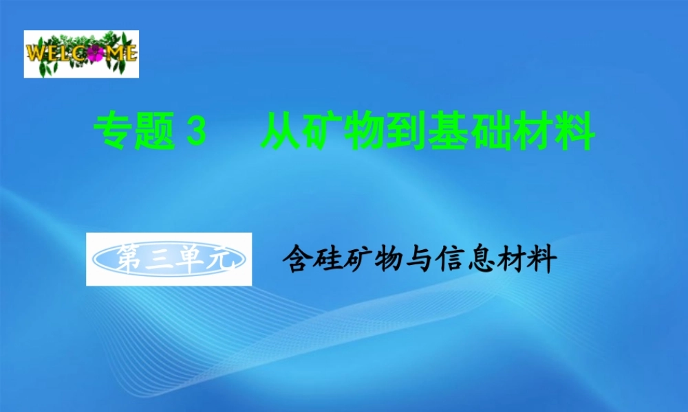 11-12学年高中化学 3.3 含硅矿物与信息材料学案（PPT） 苏教版必修1