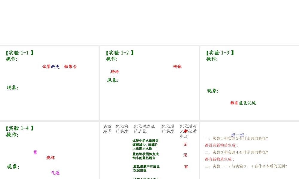 2012年秋九年级化学上册《物质的变化和性质》课件4 新人教版