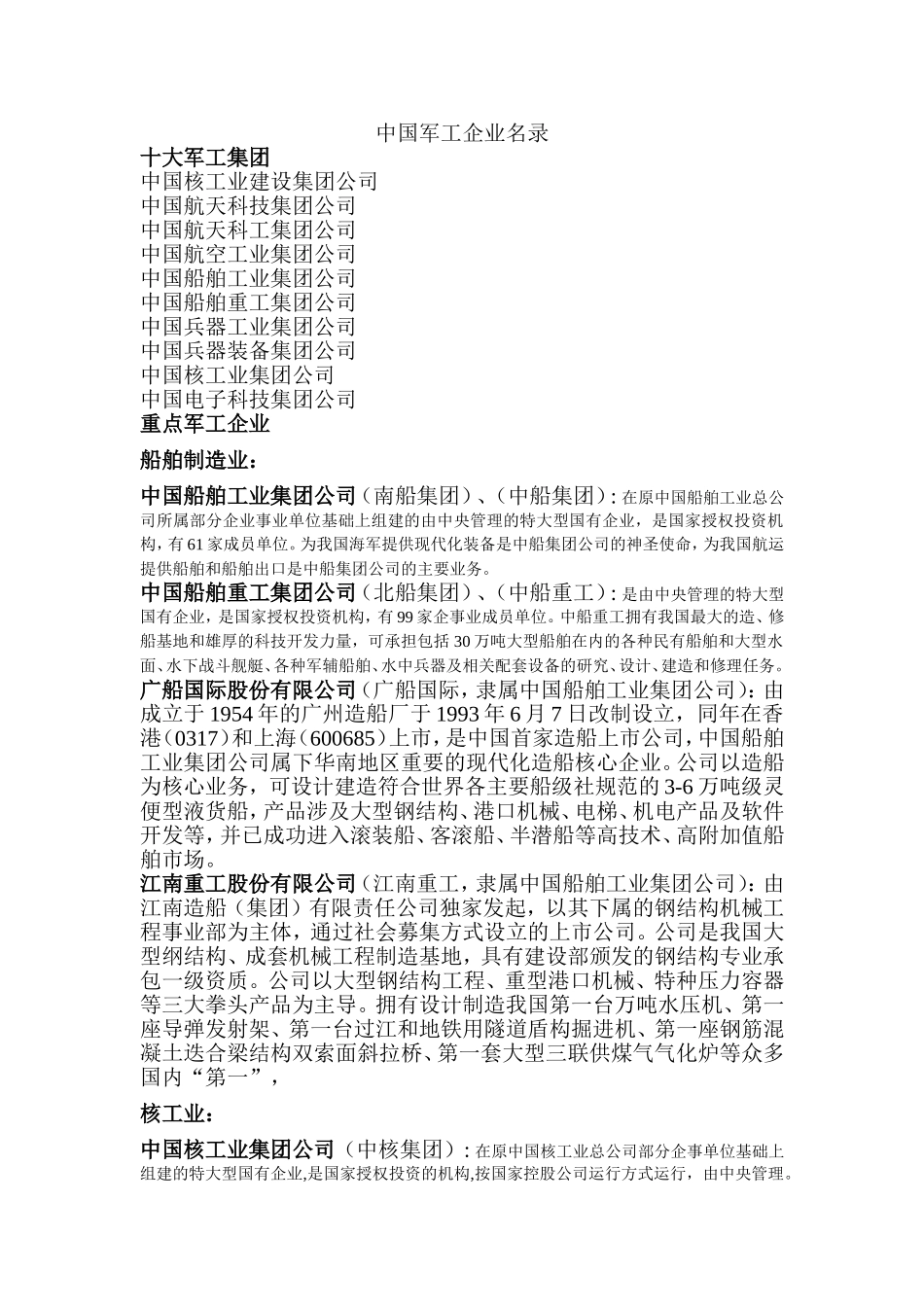 中国军工企业名录简介_第1页