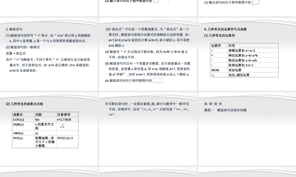 11-12学年高中数学 1.2.1 输入、输出和赋值语句同步学案 新人教A版必修3