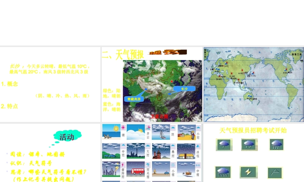 2012年秋七年级地理上册《天气和气候》课件 湘教版
