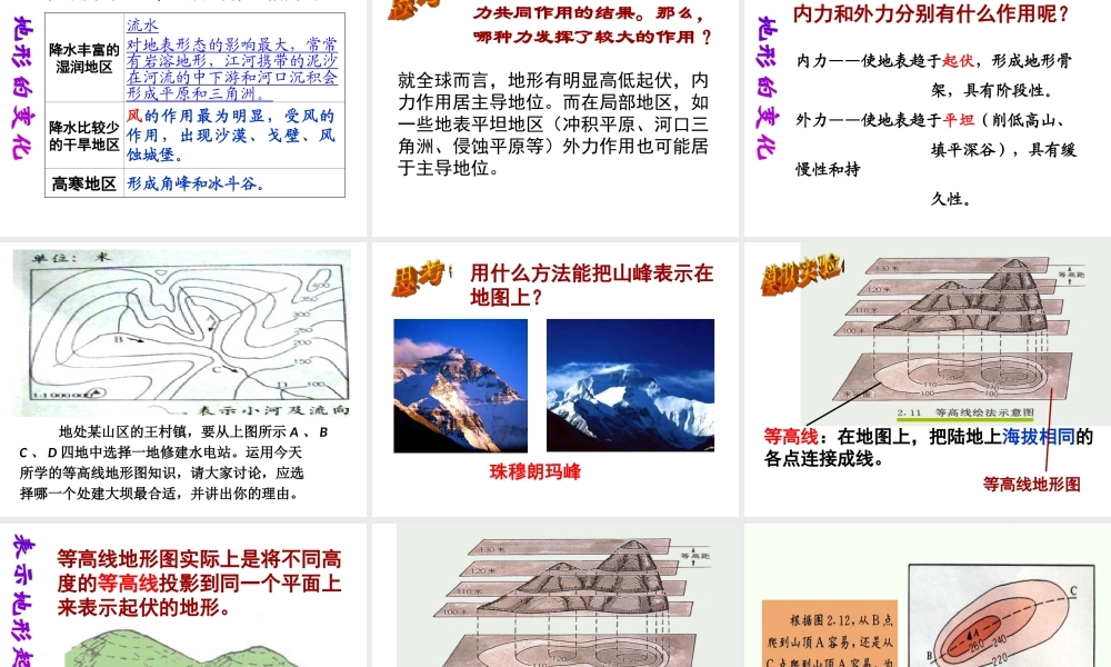 2012年秋七年级科学上册 第三章 第7节 地形和地形图课件 浙教版