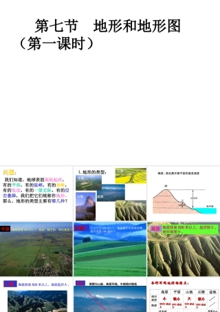 2012年秋七年级科学上册 第三章第七节 地形和地形图课件 浙教版