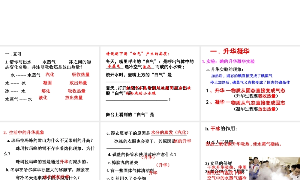 2012年秋七年级科学上册 第四章 升华与凝华课件 浙教版