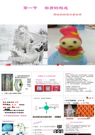 2012年秋七年级科学上册 第四章物质的构成课件 浙教版