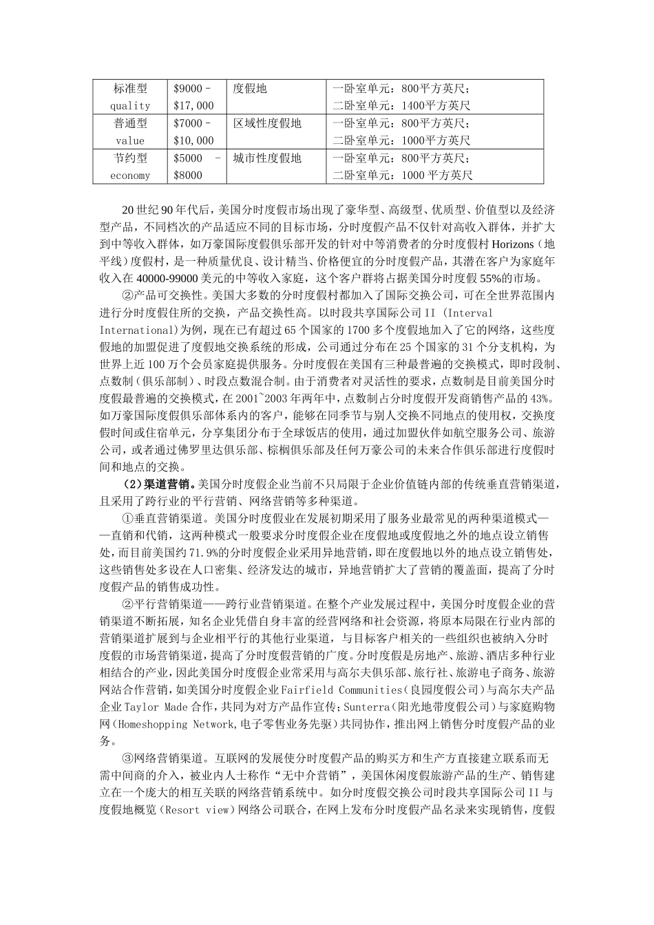 中美分时度假产品营销策略的比较研究分析  市场营销专业_第2页