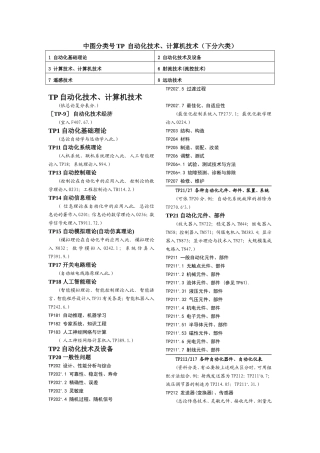 中图分类号TP  自动化技术、计算机技术（下分六类）
