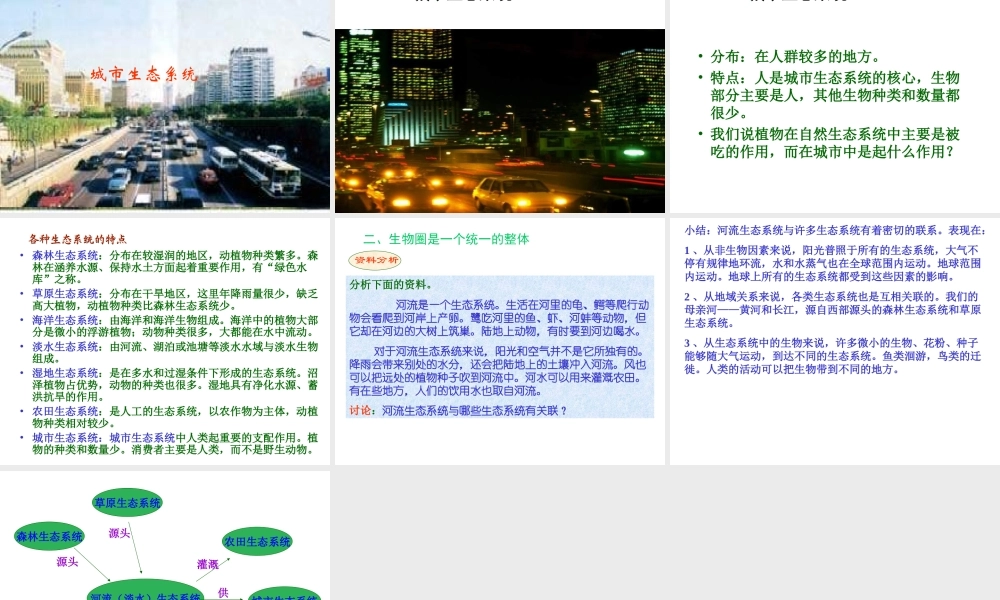 2012年秋七年级生物上册 第二章 第一节 多种多样的生态系统课件 苏科版